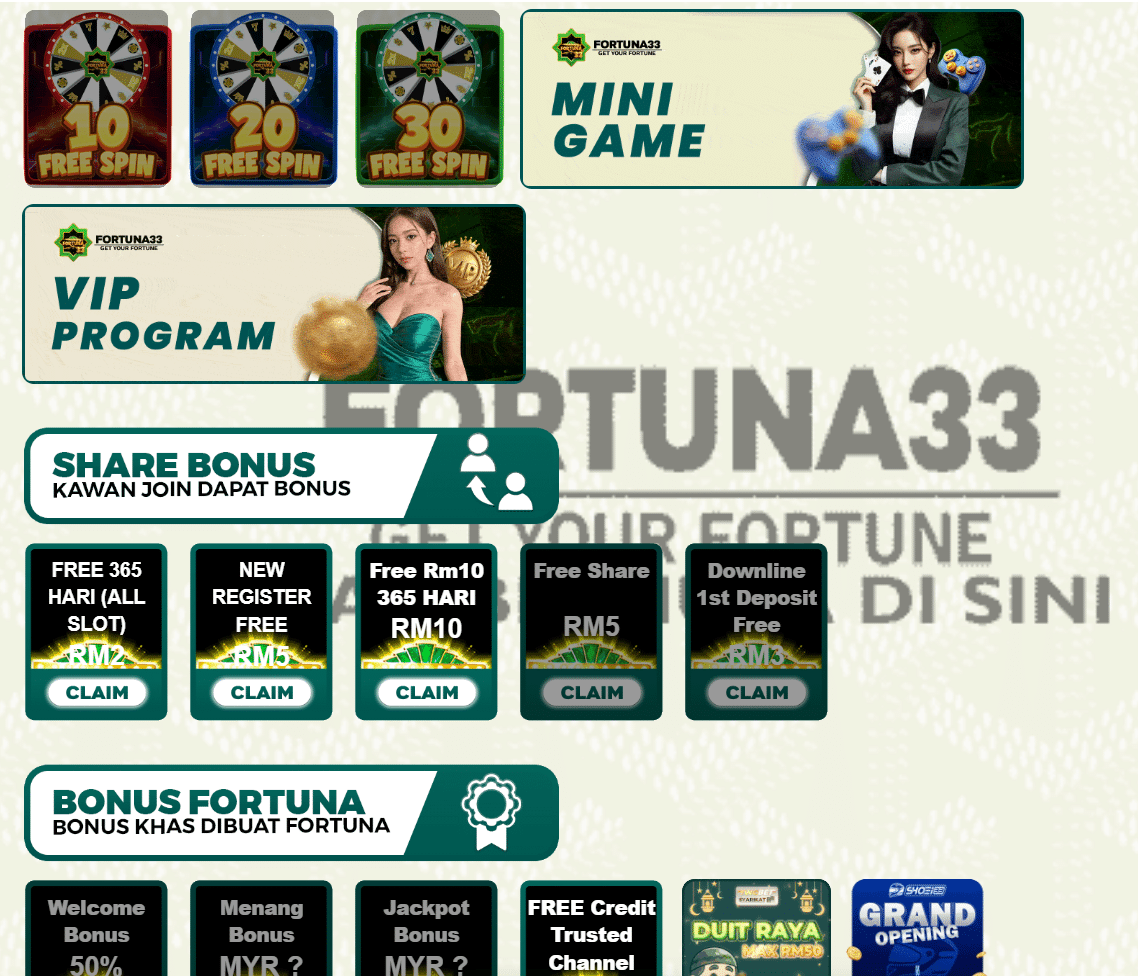 Fortuna33 online casino promotions