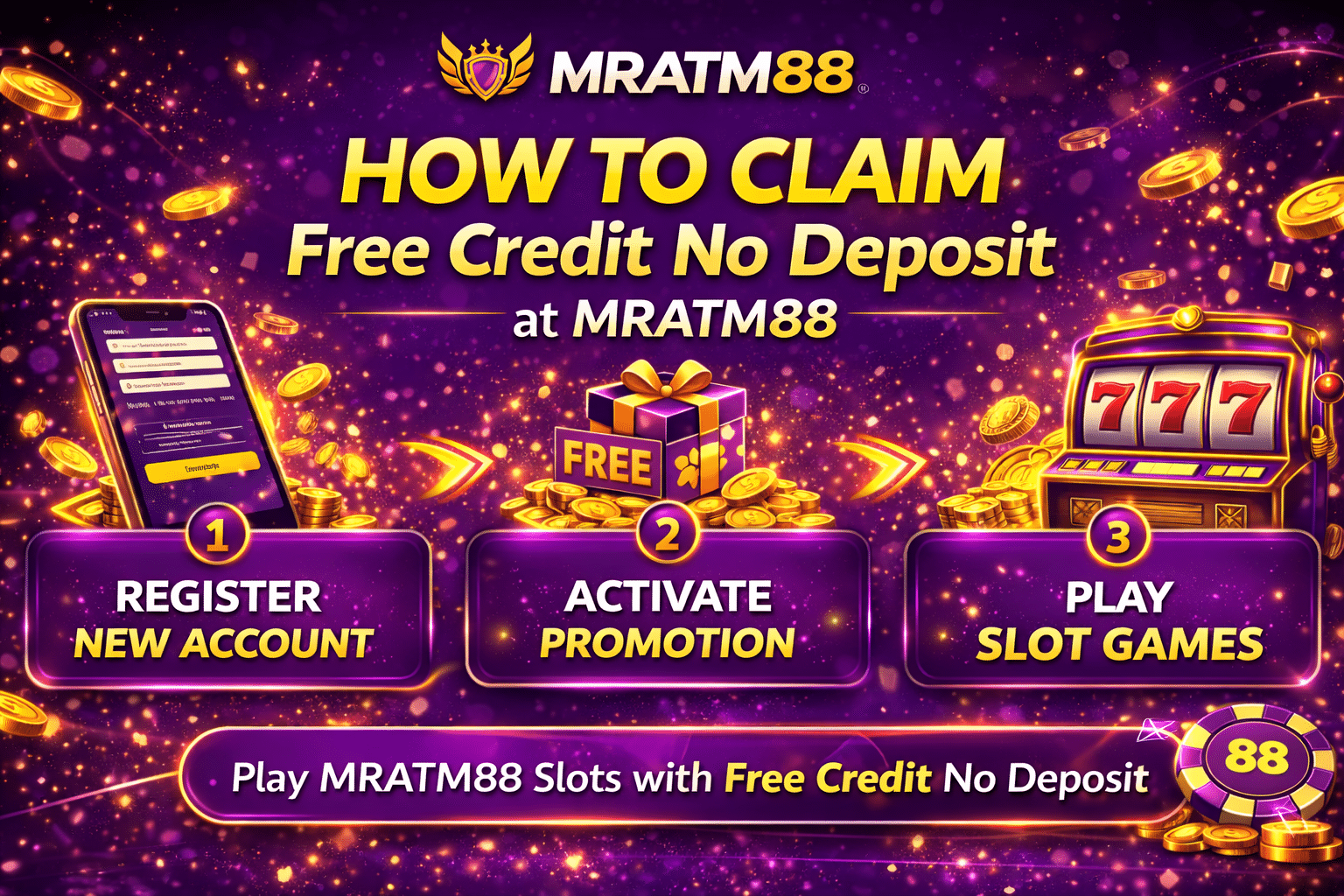 How to claim mega888 free credit no deposit for mratm88